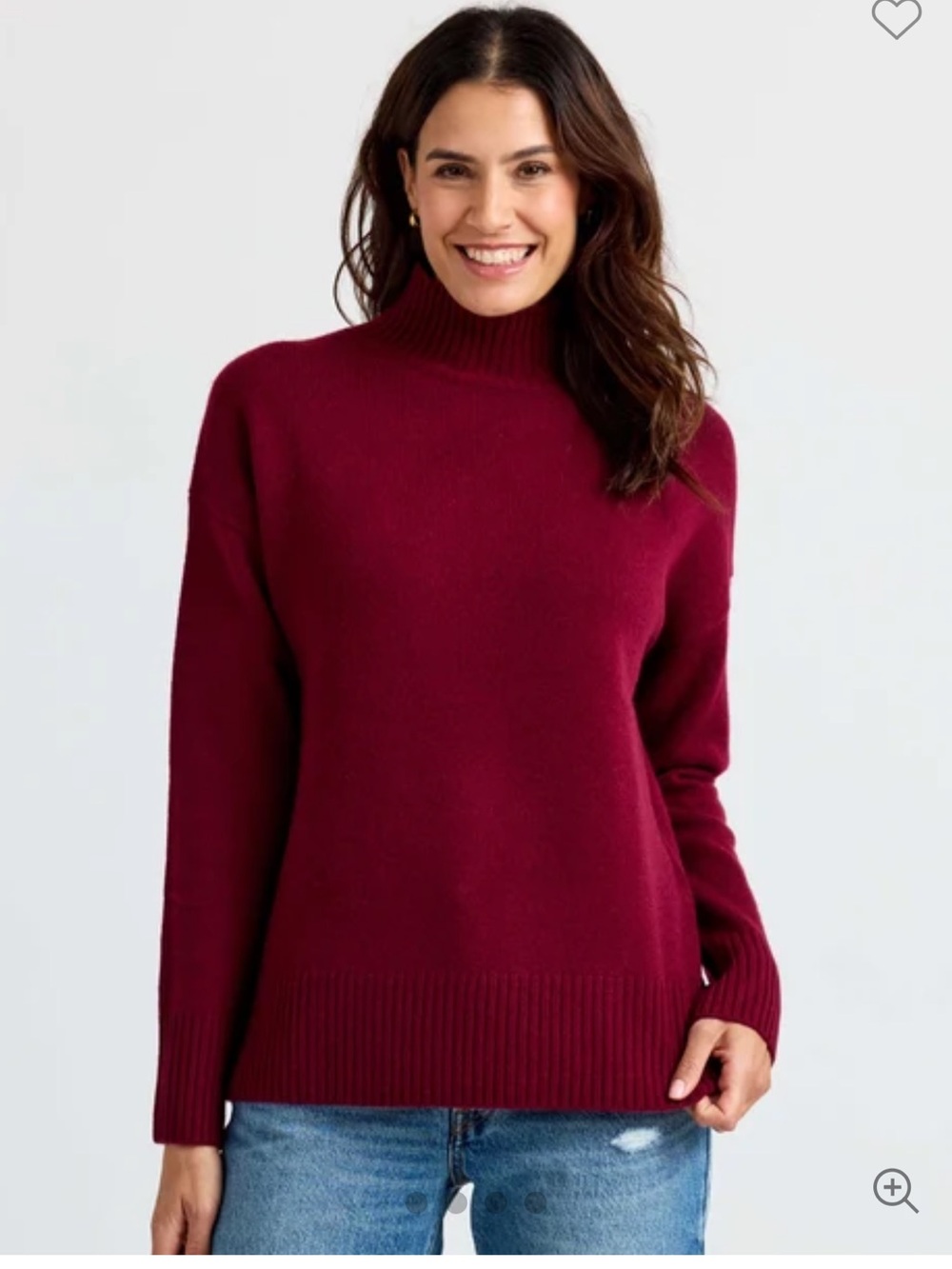 Pura Mock Neck Sweater - Raspberry - Picture 12 of 15